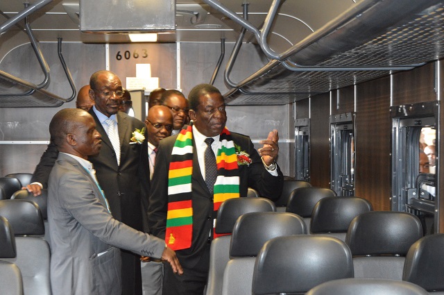 Mnangagwa receives railway equipment from SA