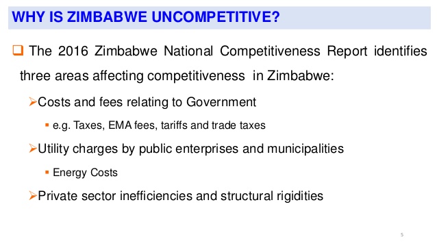 High costs affect Zimbabwe competitiveness